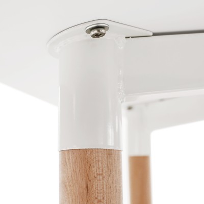 Masă dining, alb/fag, 120x80 cm, DIDIER 5 NEW