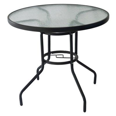 Masă grădină, oţel negru/sticlă securizată, BORGEN NEW TYP 2