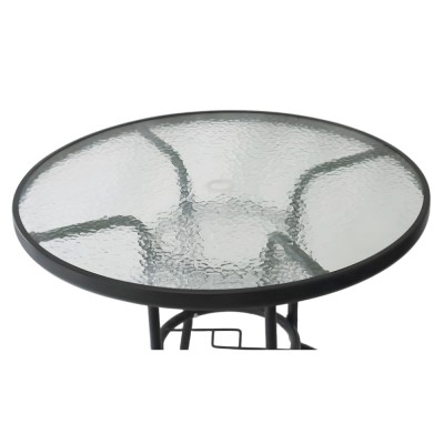 Masă grădină, oţel negru/sticlă securizată, BORGEN NEW TYP 2