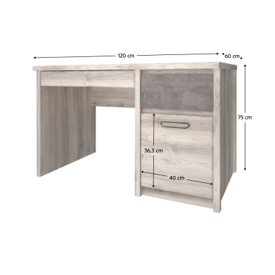 Masă PC 1D2S, castan Nairobi / onix, JESI NEW