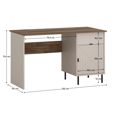 Masă Pc, caşmir/stejar castello, EYCO 1D1S/120