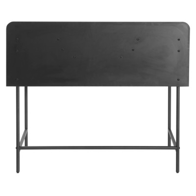 Masă PC, stejar/negru, KOMPUS