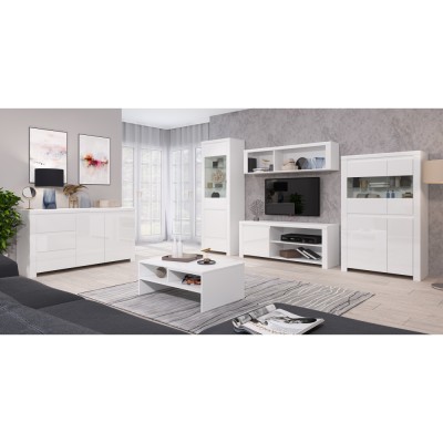 Masă pliabilă, alb, LINDY