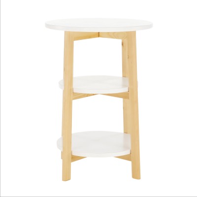 Masă portabilă, alb/ pin, DELHI