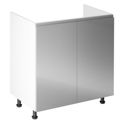 Mască pentru chiuvetă, alb/ gri extra lucios, bucătăria AURORA 