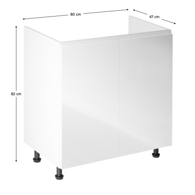 Mască pentru chiuvetă, alb lucios, bucătăria AURORA 