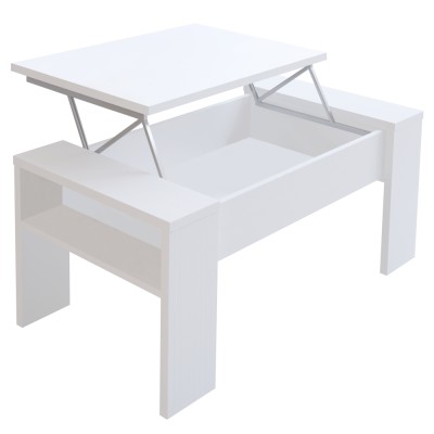 Măsuţă de cafea, alb, PULA