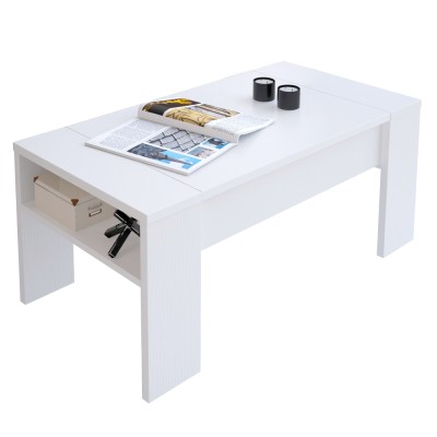 Măsuţă de cafea, alb, PULA