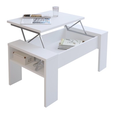 Măsuţă de cafea, alb, PULA