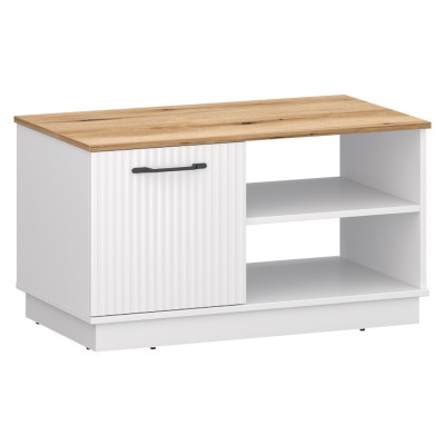 Măsuţă de cafea, alb/stejar evoke, VELIS 1D