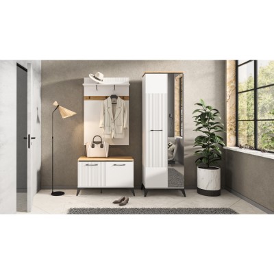 Măsuţă de cafea, alb/stejar evoke, VELIS 1D