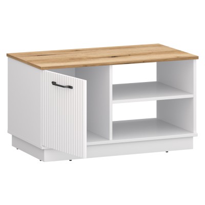 Măsuţă de cafea, alb/stejar evoke, VELIS 1D