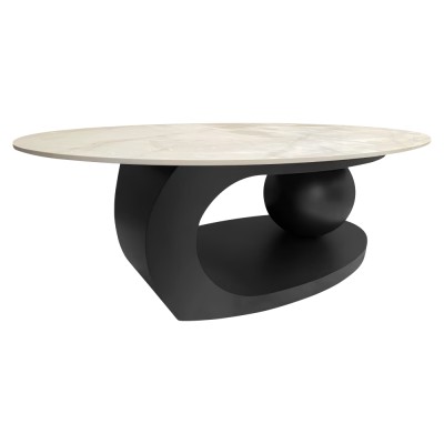 Măsuţă de cafea, imitaţie marmură/negru, AXEN