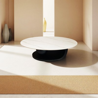 Măsuţă de cafea, imitaţie marmură/negru, AXEN