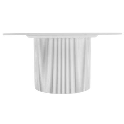 Măsuţă de cafea, marmură albă/MDF, diametru 80 cm, MAHIR TYP 1
