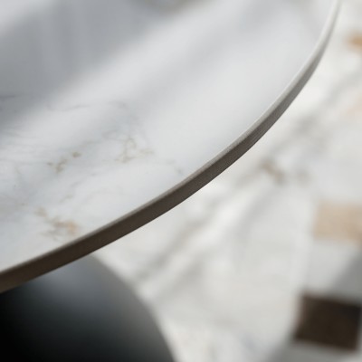 Măsuţă de cafea, marmură albă/negru/aur, ODIS NEW