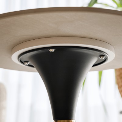 Măsuţă de cafea, marmură albă/negru/aur, ODIS NEW