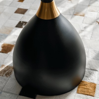 Măsuţă de cafea, marmură albă/negru/aur, ODIS NEW