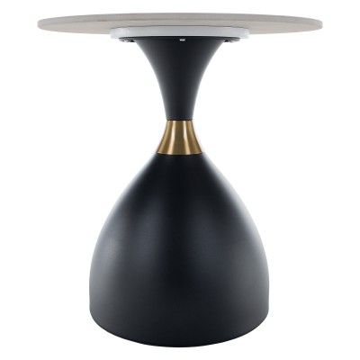 Măsuţă de cafea, marmură albă/negru/aur, ODIS NEW