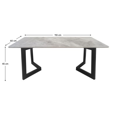 Măsuţă de cafea, marmură gri/negru, SOFIAN