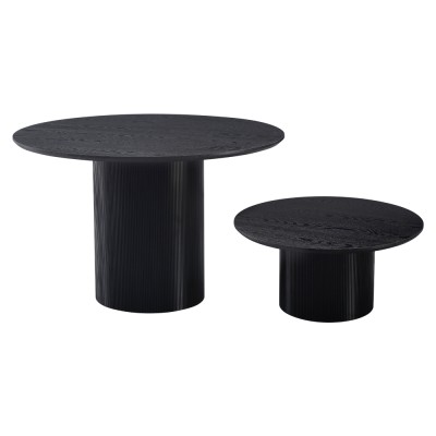 Măsuţă de cafea, negru, diametru 80 cm, MAHIR TYP 2