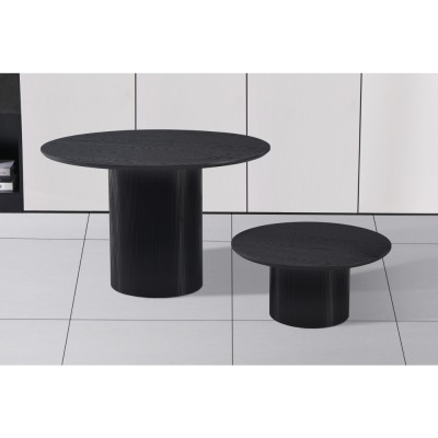 Măsuţă de cafea, negru, diametru 80 cm, MAHIR TYP 2