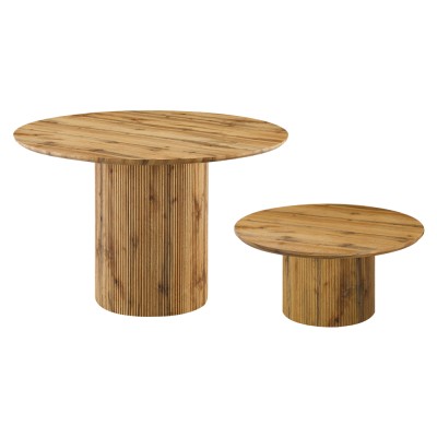 Măsuţă de cafea, stejar, diametru 80 cm, MAHIR TYP 2