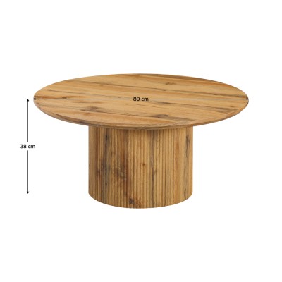 Măsuţă de cafea, stejar, diametru 80 cm, MAHIR TYP 2