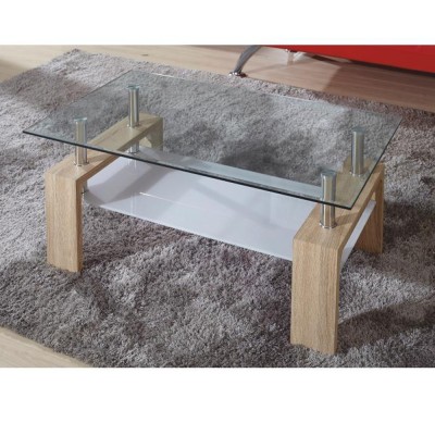 Măsuţă de cafea, sticlă/ stejar sonoma, LIBOR