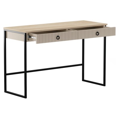 Măsuţă de toaletă, gri-maroniu Taupe/stejar silverjack, DOMCA 2S