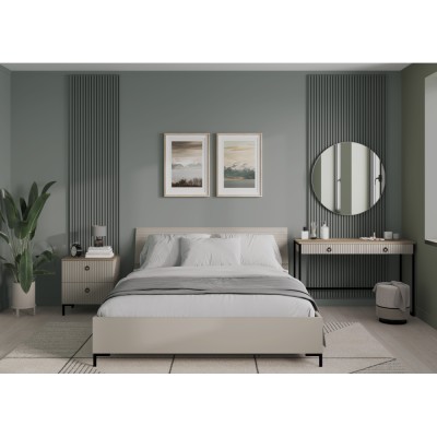 Măsuţă de toaletă, gri-maroniu Taupe/stejar silverjack, DOMCA 2S