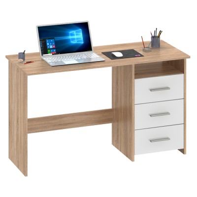 Măsuţa PC , stejar sonoma/alb, LARISTOTE NEW