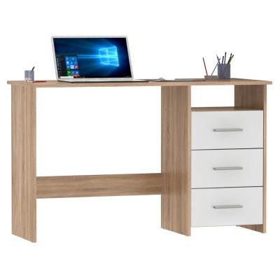 Măsuţa PC , stejar sonoma/alb, LARISTOTE NEW