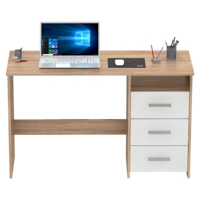 Măsuţa PC , stejar sonoma/alb, LARISTOTE NEW