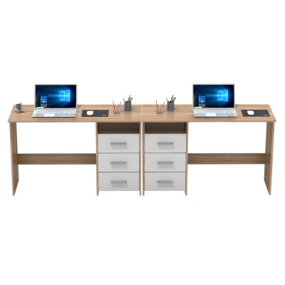 Măsuţa PC , stejar sonoma/alb, LARISTOTE NEW