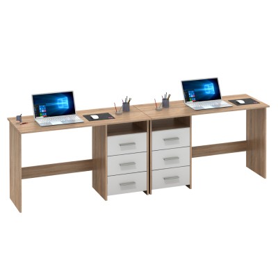 Măsuţa PC , stejar sonoma/alb, LARISTOTE NEW