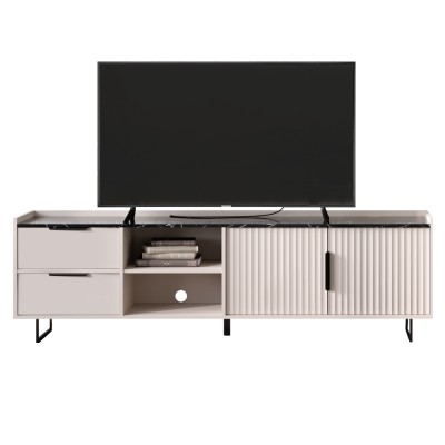 Măsuţă TV, caşmir/marmură închisă, FRESIO RTV2D2S