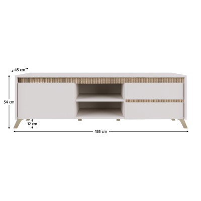 Măsuţă TV, caşmir/stejar sonoma, LONGY RTV1K2So