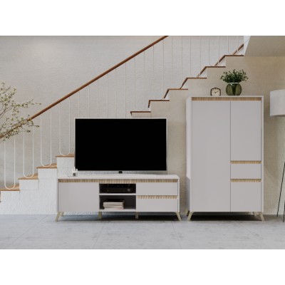 Măsuţă TV, caşmir/stejar sonoma, LONGY RTV1K2So