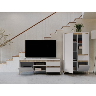 Măsuţă TV, caşmir/stejar sonoma, LONGY RTV2K2So