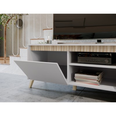 Măsuţă TV, caşmir/stejar sonoma, LONGY RTV2K2So