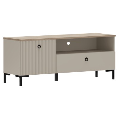 Măsuţă TV, gri Taupe/stejar silverjack, DOMCA 1K1S