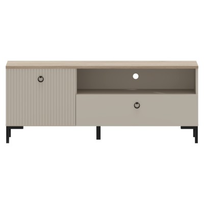 Măsuţă TV, gri Taupe/stejar silverjack, DOMCA 1K1S