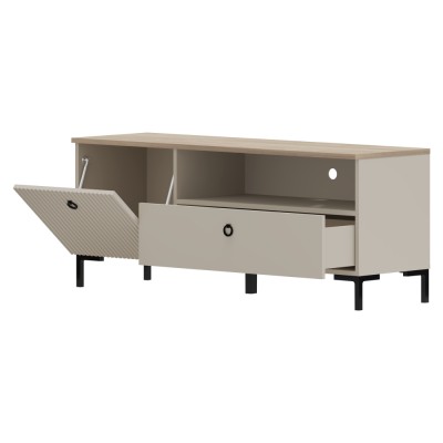 Măsuţă TV, gri Taupe/stejar silverjack, DOMCA 1K1S