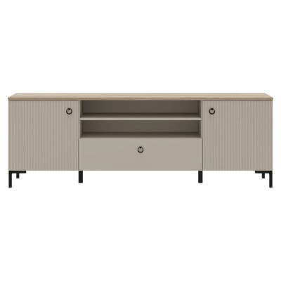 Măsuţă TV, gri Taupe/stejar silverjack, DOMCA 2D1S