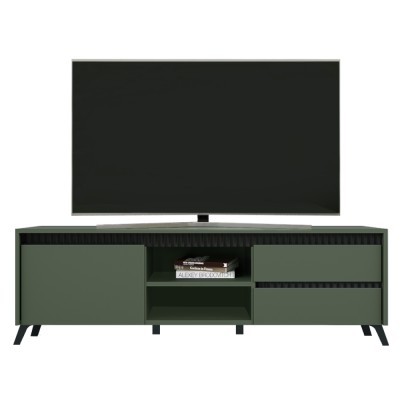Măsuţă TV, verde smoke/negru, LONGY RTV1K2So
