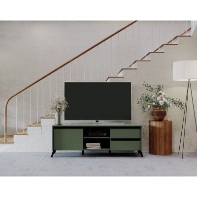 Măsuţă TV, verde smoke/negru, LONGY RTV1K2So