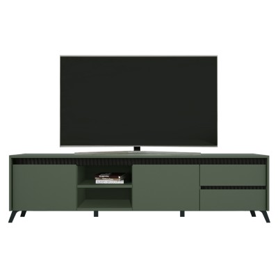 Măsuţă TV, verde smoke/negru, LONGY RTV2K2So