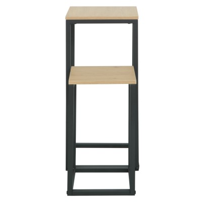 Măsuţe auxiliare, set de 2 buc., stejar/negru, TOLSOS