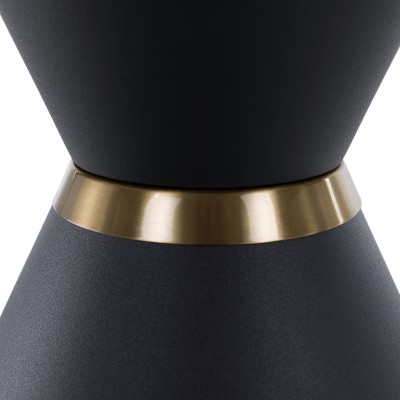 Măsuţe de cafea, set de 2 bucăţi, marmură/negru/auriu, metal, MABUZ NEW